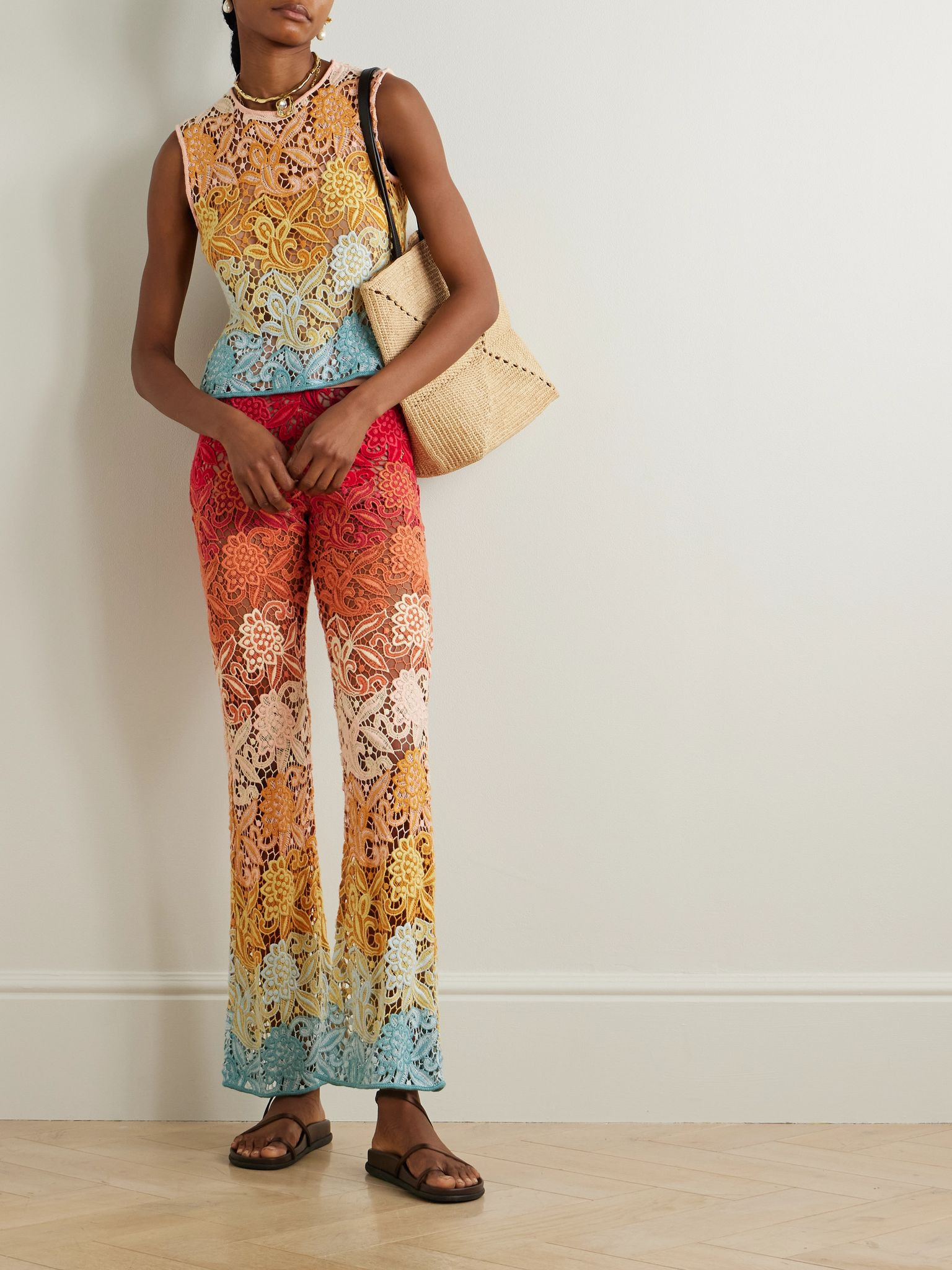 Cropped macramé top Multi - 2