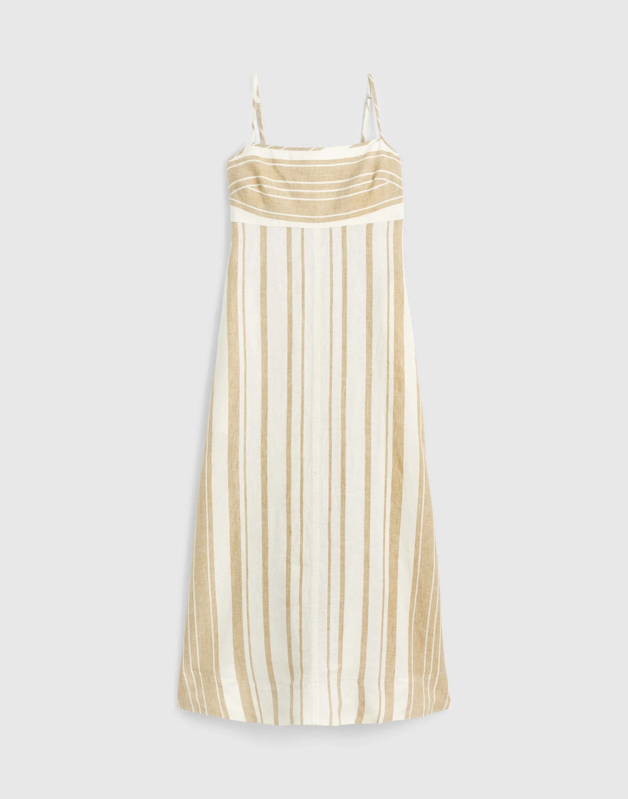 Empire-Waist Midi Dress in 100% Linen - 1