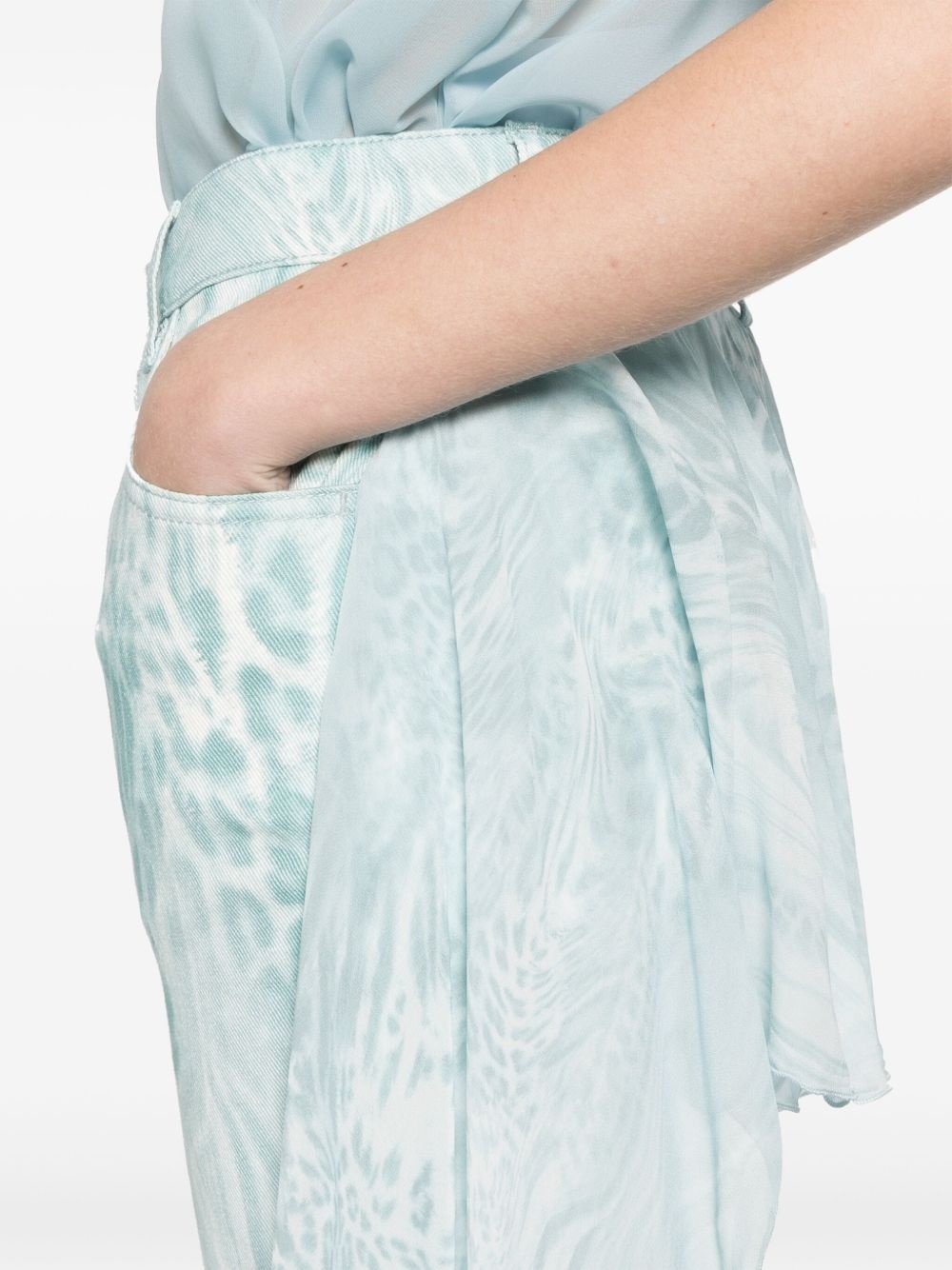 flounce-detail printed jeans - 5