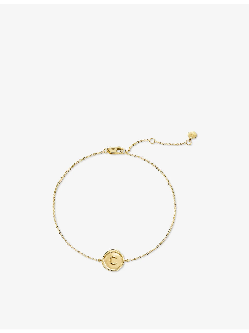 Mini Initial C Stamp 14ct Yellow-Gold Bracelet - 1
