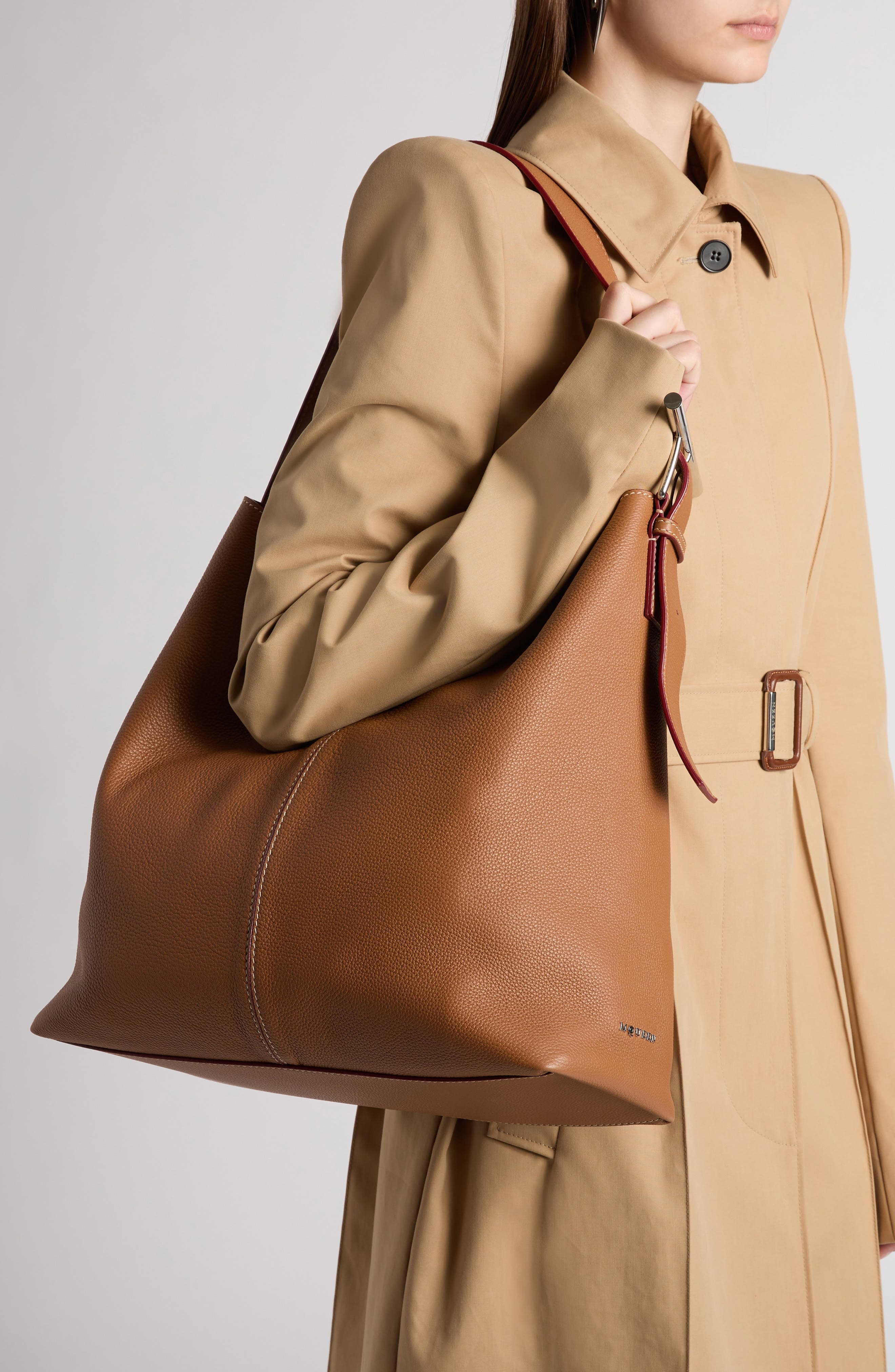 McQueen T-Bar Sling Hobo Bag in 2116 Pecan/Silver at Nordstrom - 2