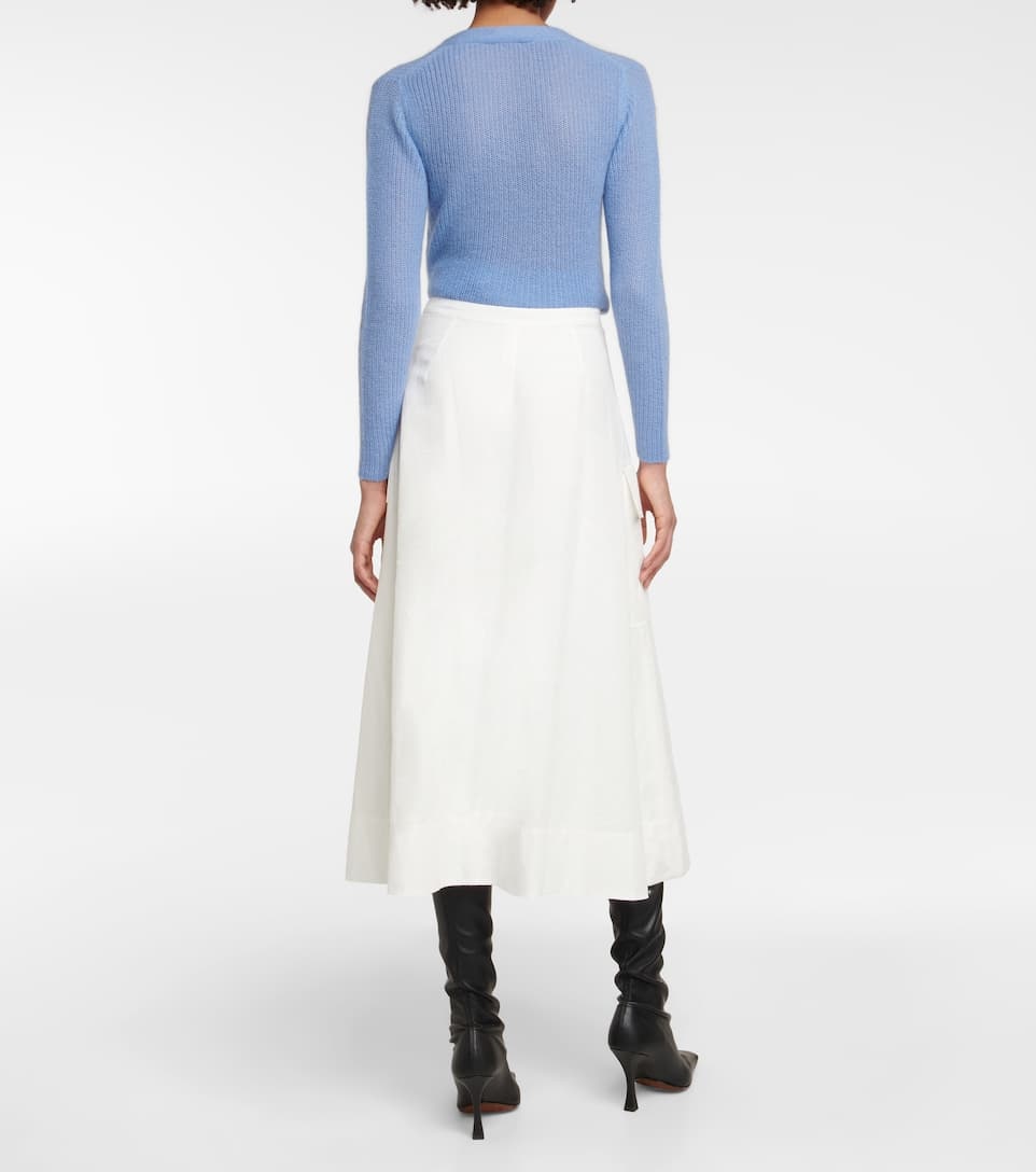 Cotton-blend midi skirt - 3