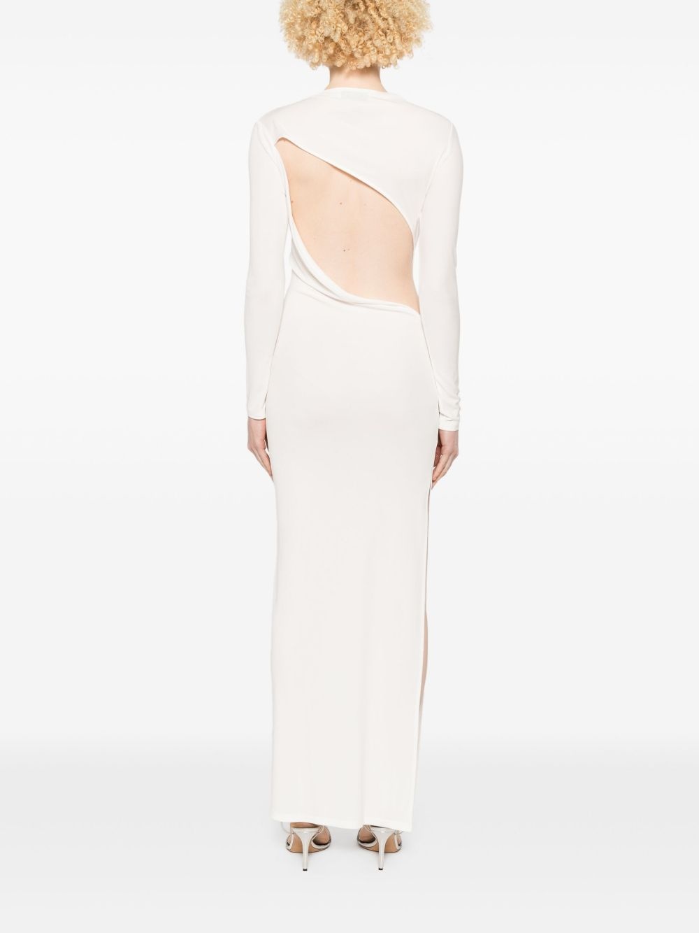 gathered jersey maxi dress - 4
