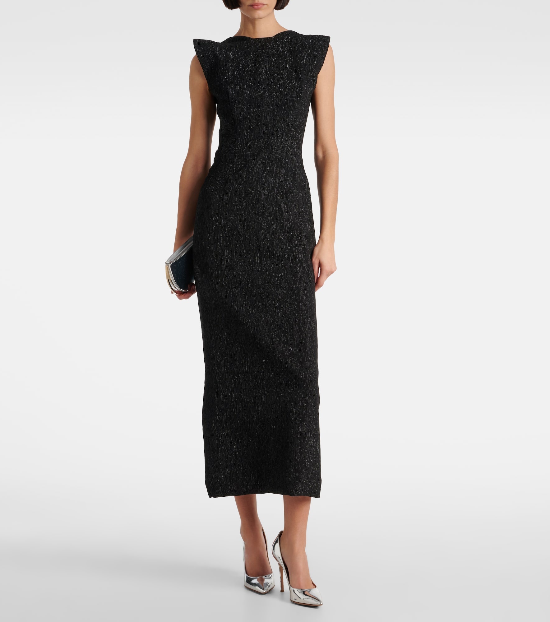 Singular open-back lamé cocktail dress - 2