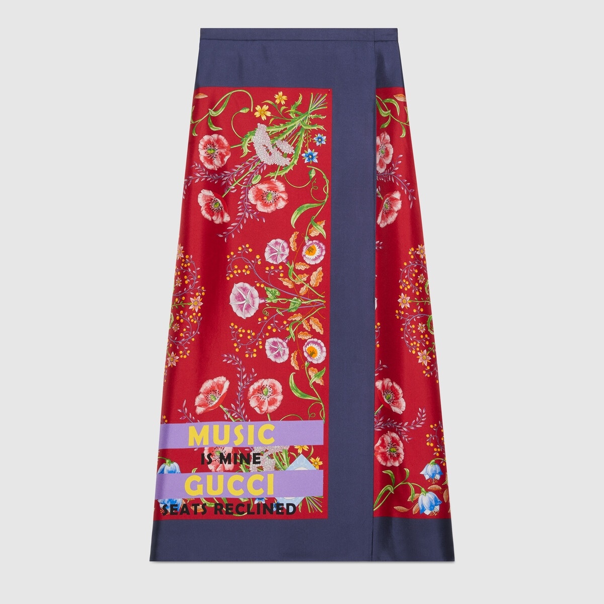 Gucci 100 floral silk skirt - 1