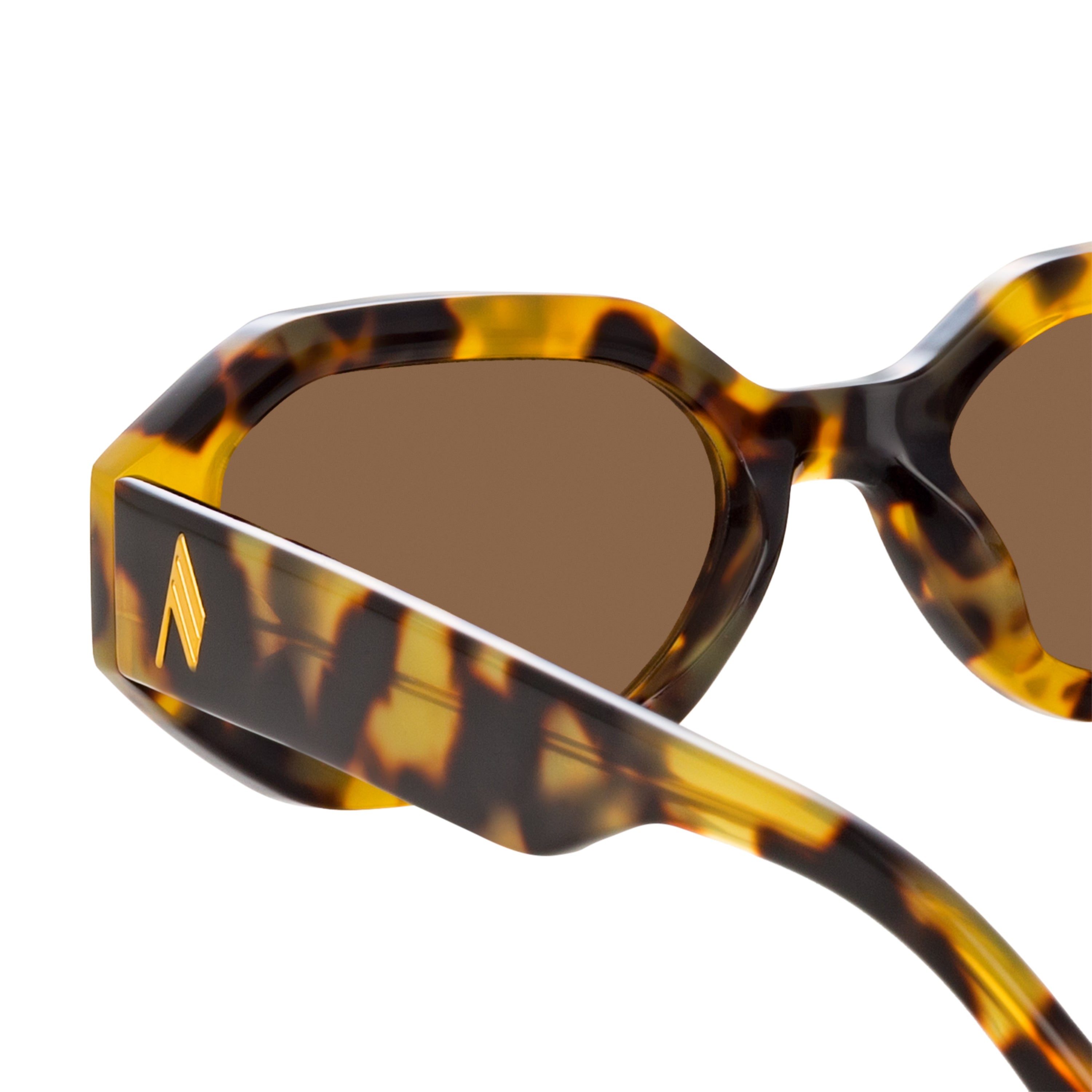 Irene Angular Sunglasses in Tortoiseshell and Brown - 4