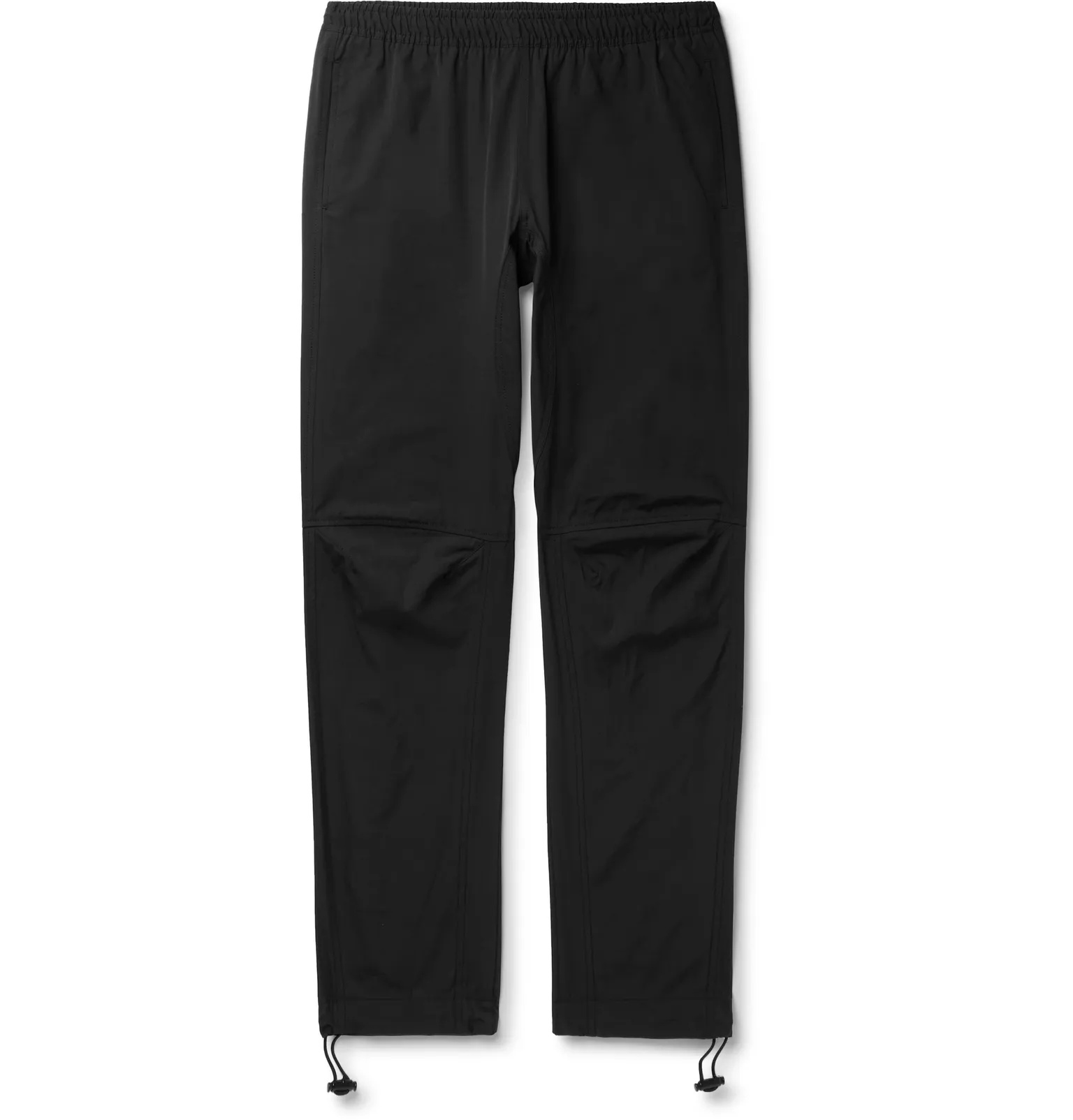 Black Tapered Cotton-Blend Trousers - 1