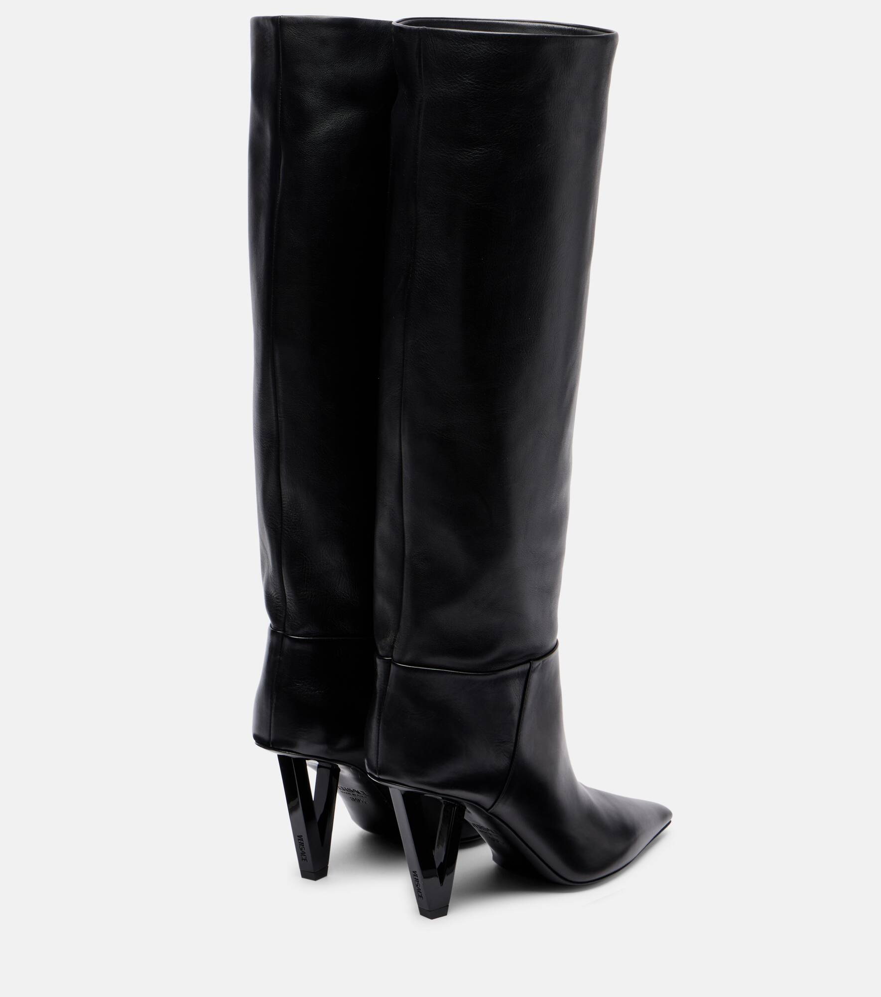 85 leather knee-high boots - 2