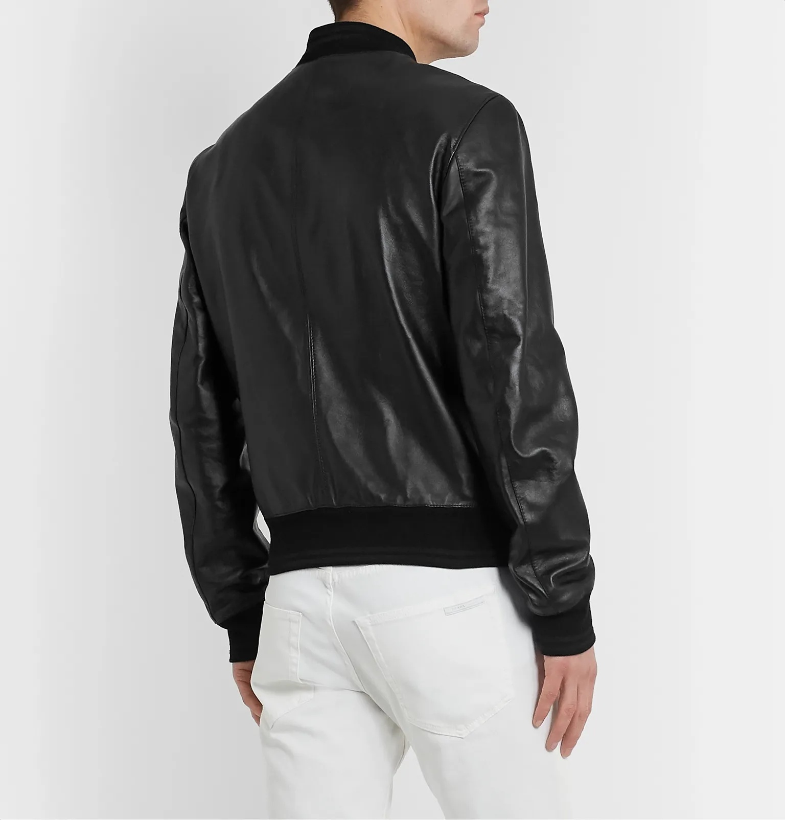 Leather Bomber Jacket - 5