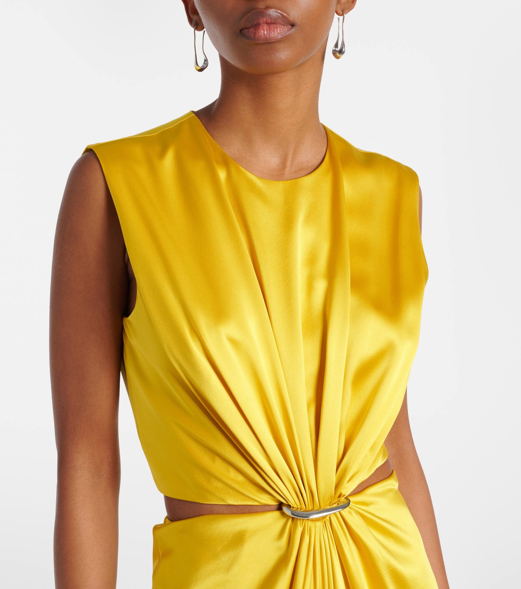 Panaro draped cutout silk maxi dress - 4