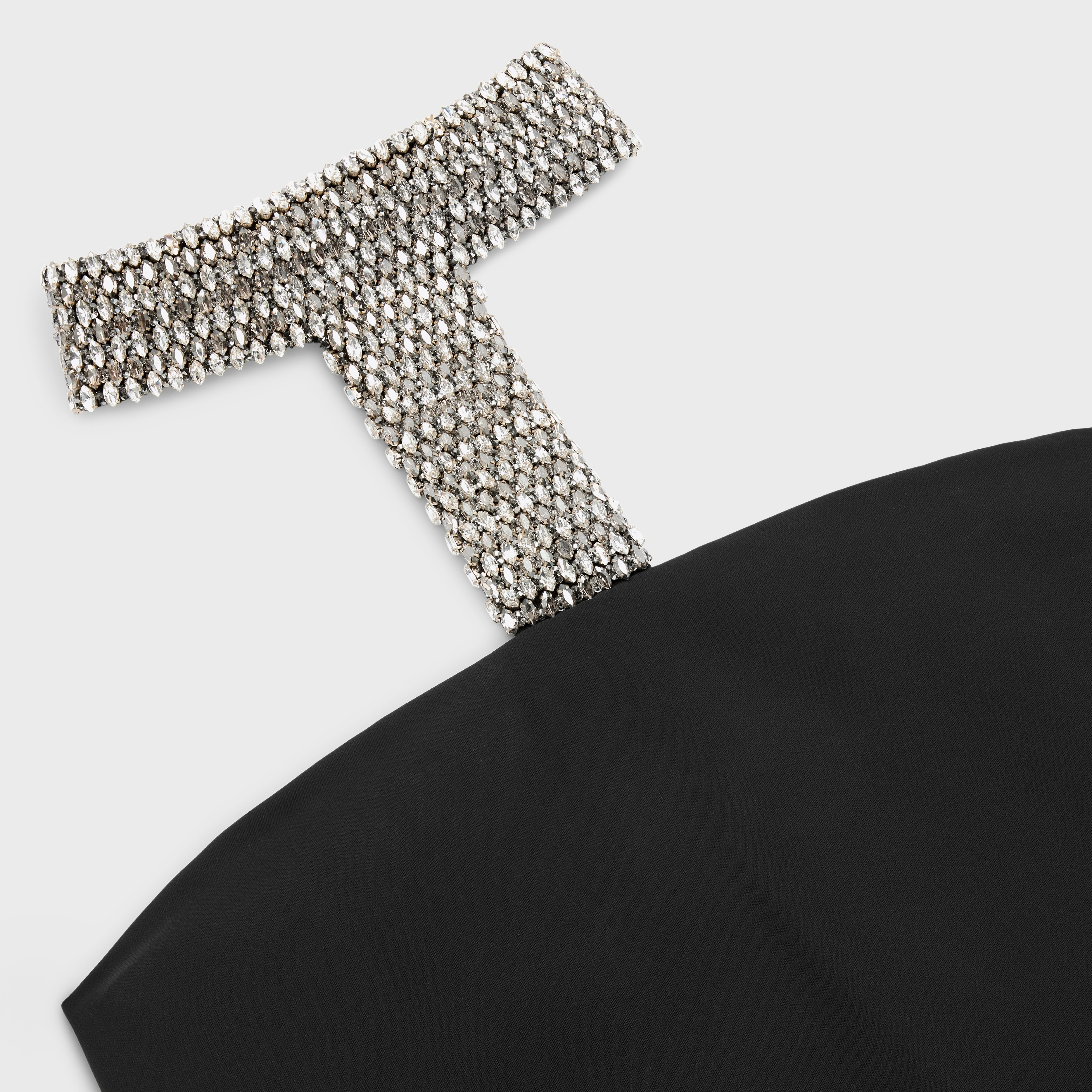 Embroidered harness dress in Satin back crepe - 3
