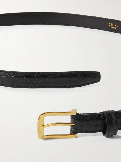 CELINE 2cm Croc-Effect Leather Belt outlook