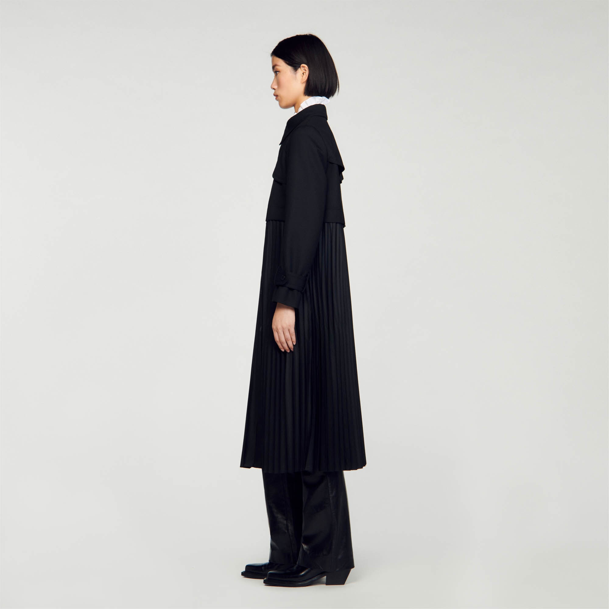 PLEATED TRENCH COAT - 7