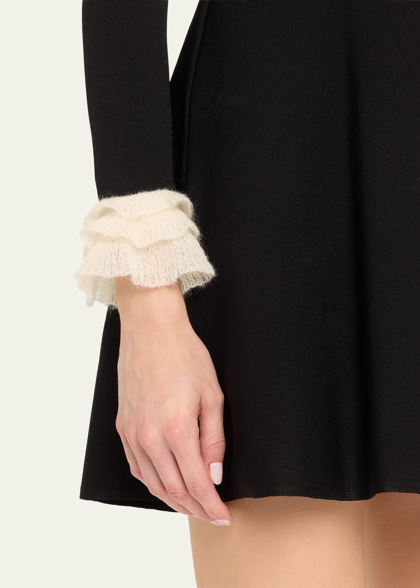 Long-Sleeve Ruffle-Cuff Mini Dress - 5