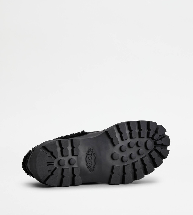 KATE LOAFERS IN LEATHER AND SHEEPSKIN - BLACK 5