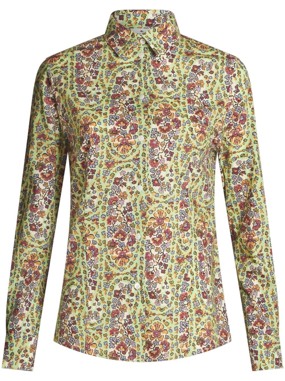 floral-print cotton shirt - 1