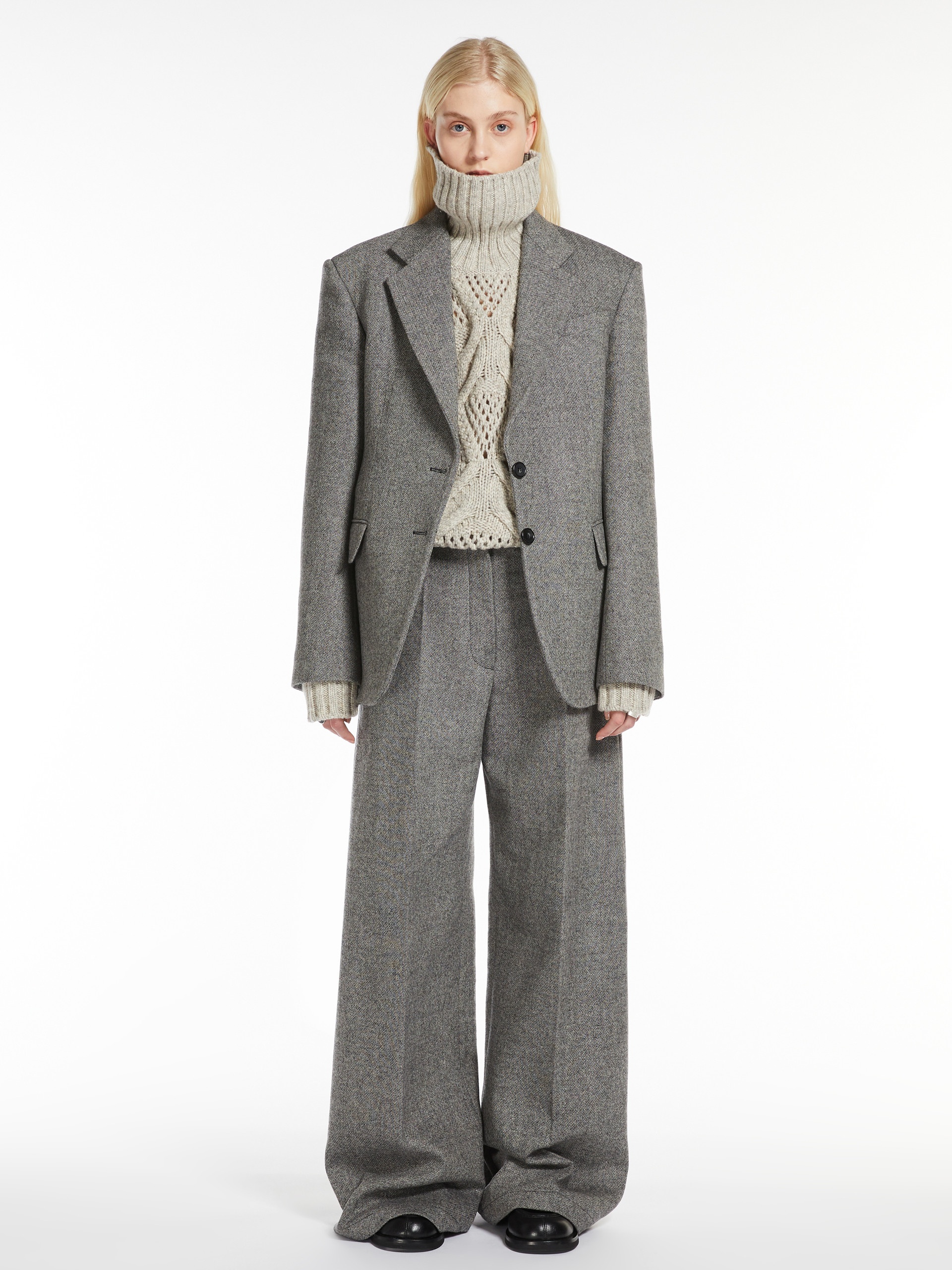 Tシャツ・カットソー SPORTMAX Grey Wool Blend Edicola Oversize Sweater SportMax Grey Wool Blend Edicola Oversize Sweater - Women