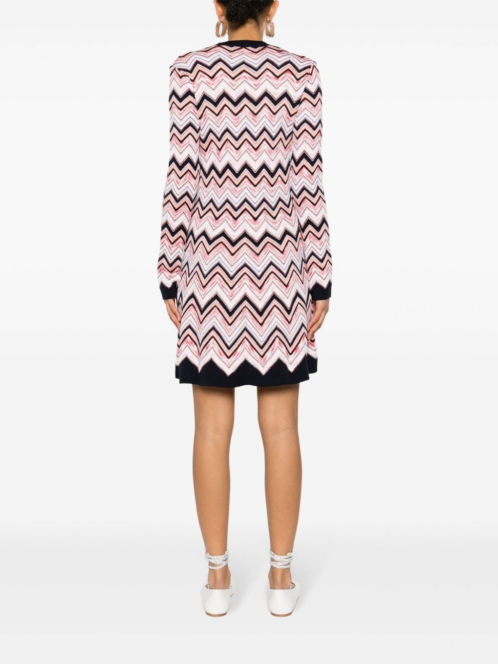 zigzag knitted mini dress - 4