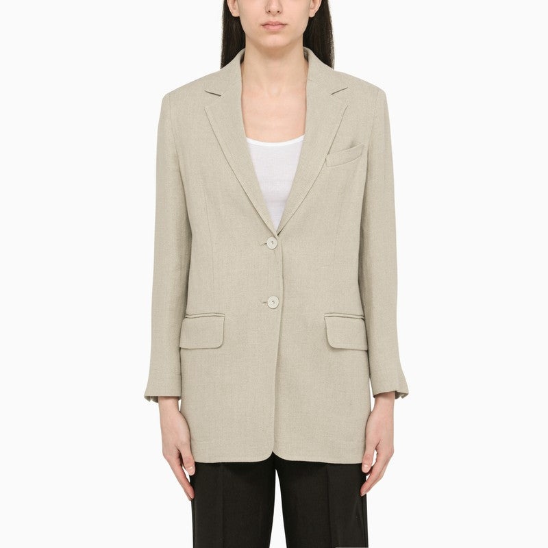 Max Mara Max Mara Single-Breasted Sand Linen Jacket Women