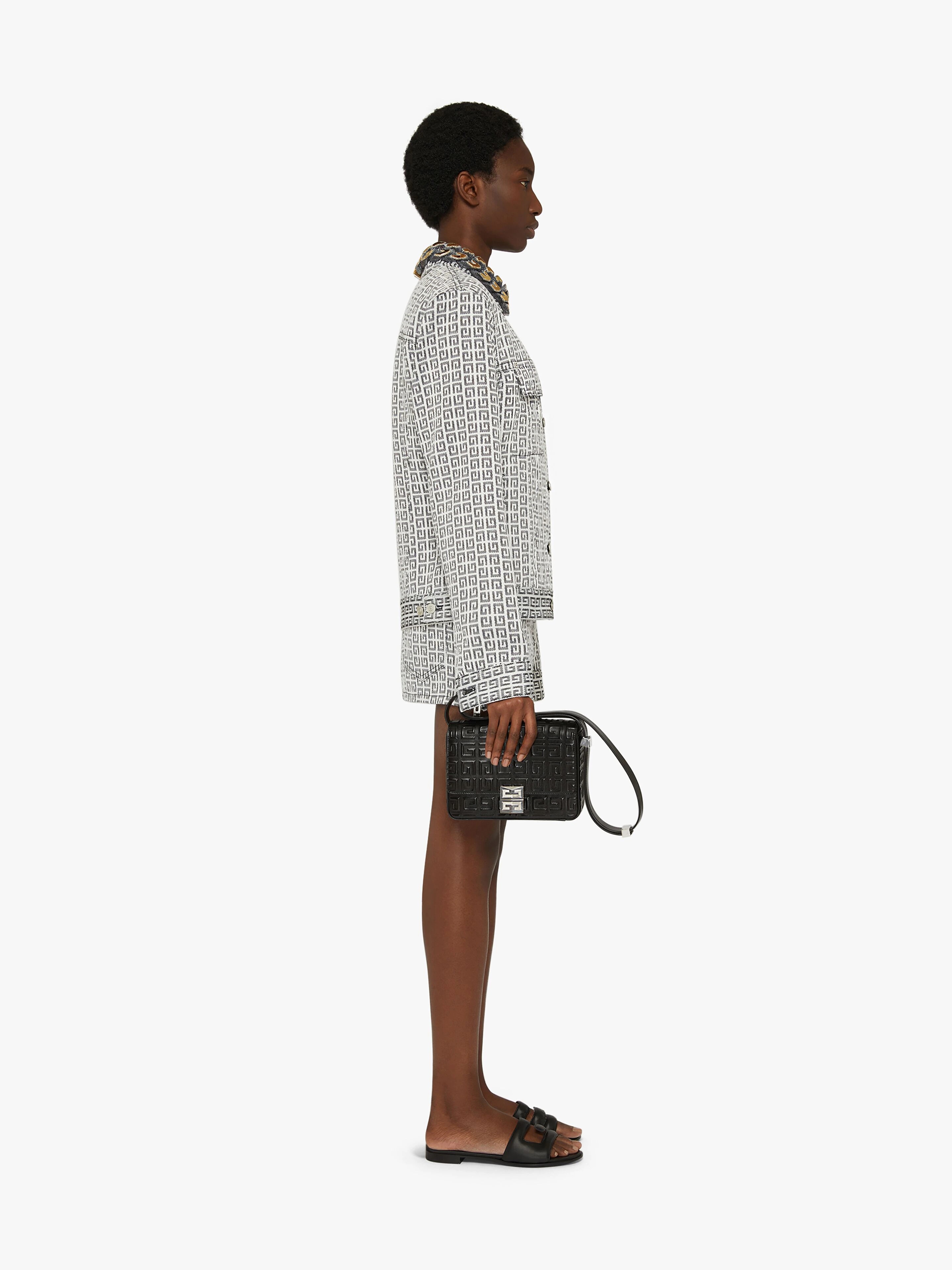MINI SKIRT IN 4G JACQUARD DENIM EFFECT - 3