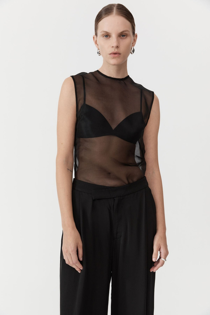 Sheer Organza Top - Black 2