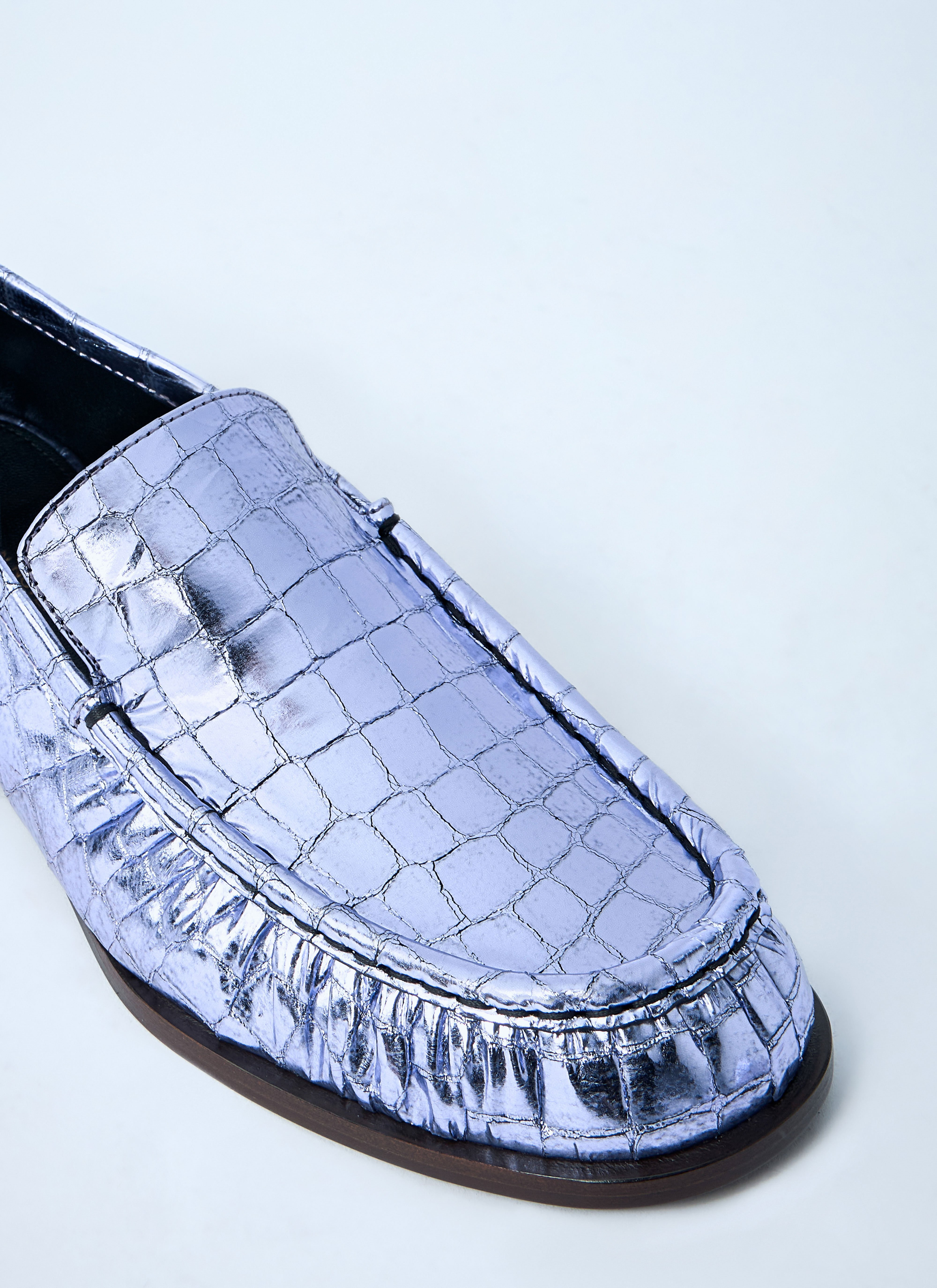 Croc-Embossed Loafers - 3