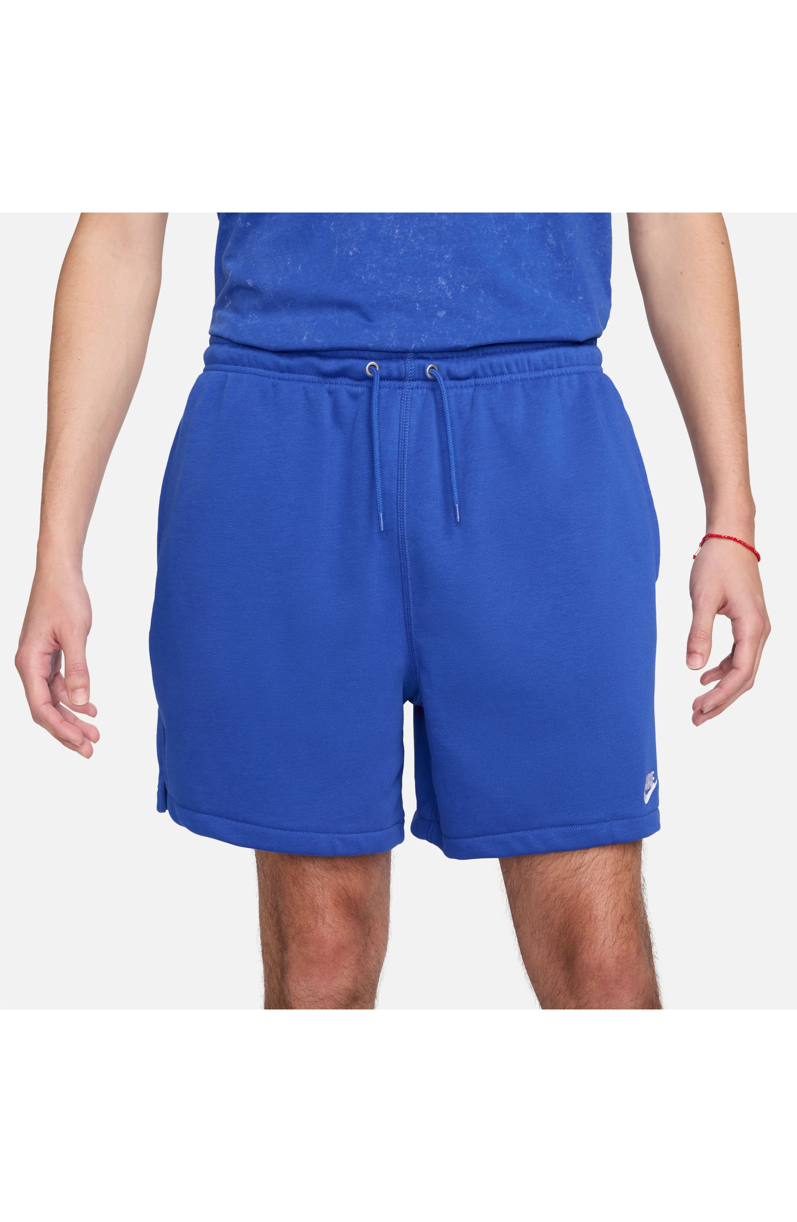 Nike Club French Terry Flow Shorts in Game Royal/Game Royal/White at Nordstrom - 5