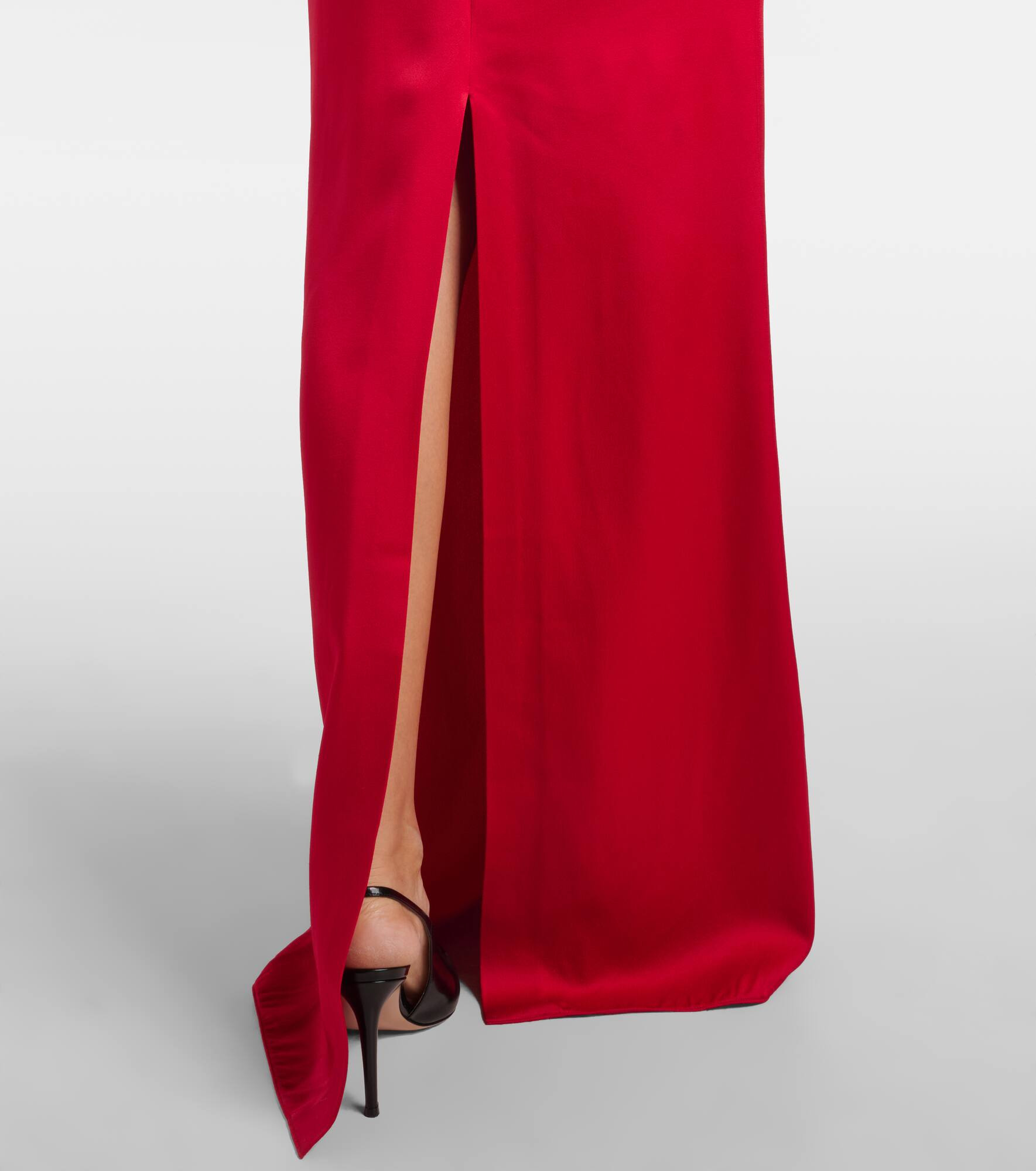 Draped satin gown - 6