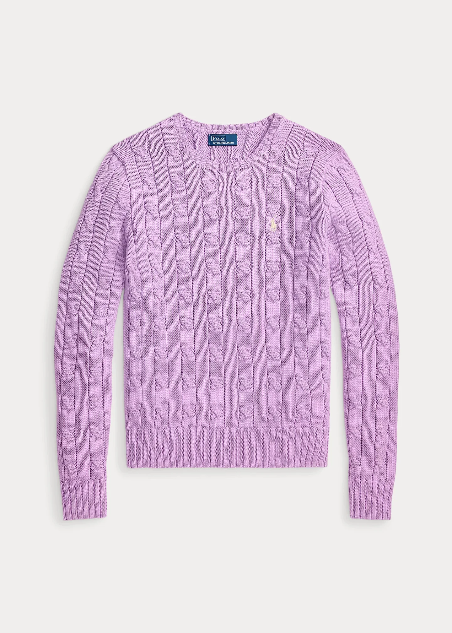 Cable-Knit Cotton Crewneck Sweater - 1