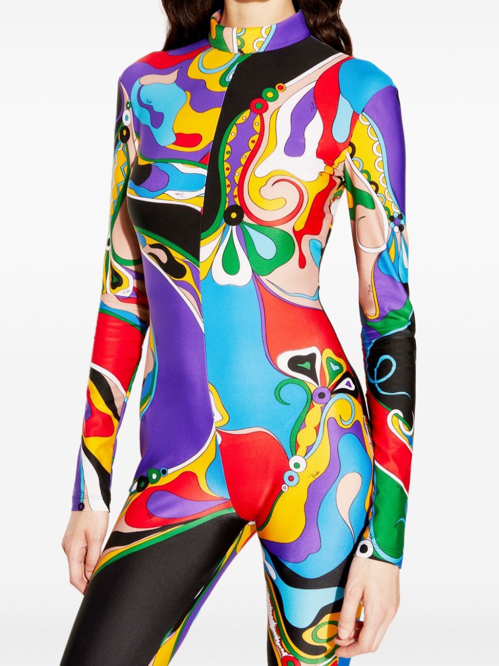 padded mock neck jumpsuit - 5