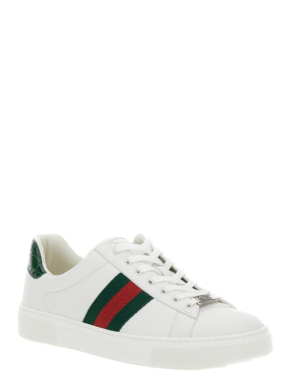 Gucci Women 'Ace' White Low Top Sneakers With Web Detail In Leather Woman - 2