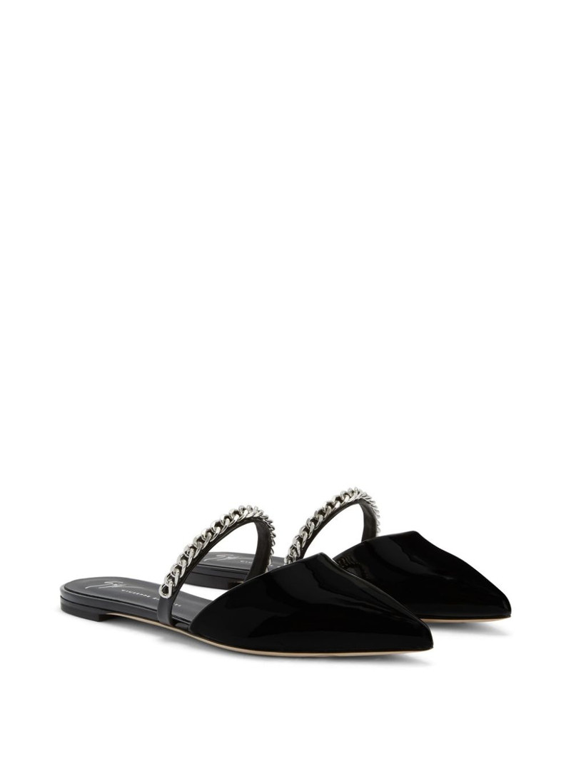 Giuseppe Zanotti Laurette chain-link detailing mules outlook
