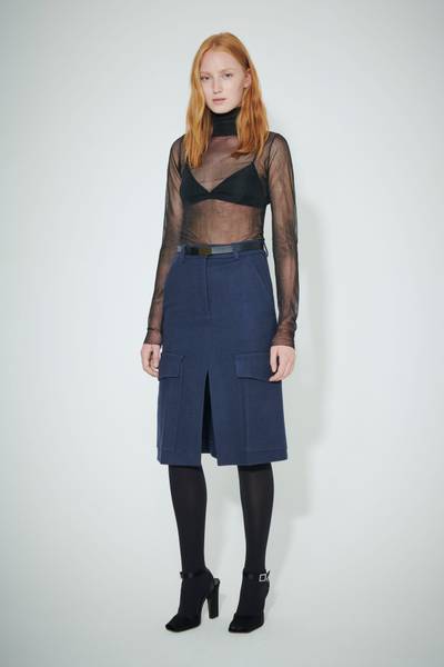 Victoria Beckham Tailored Utility Skirt in Steel Blue outlook