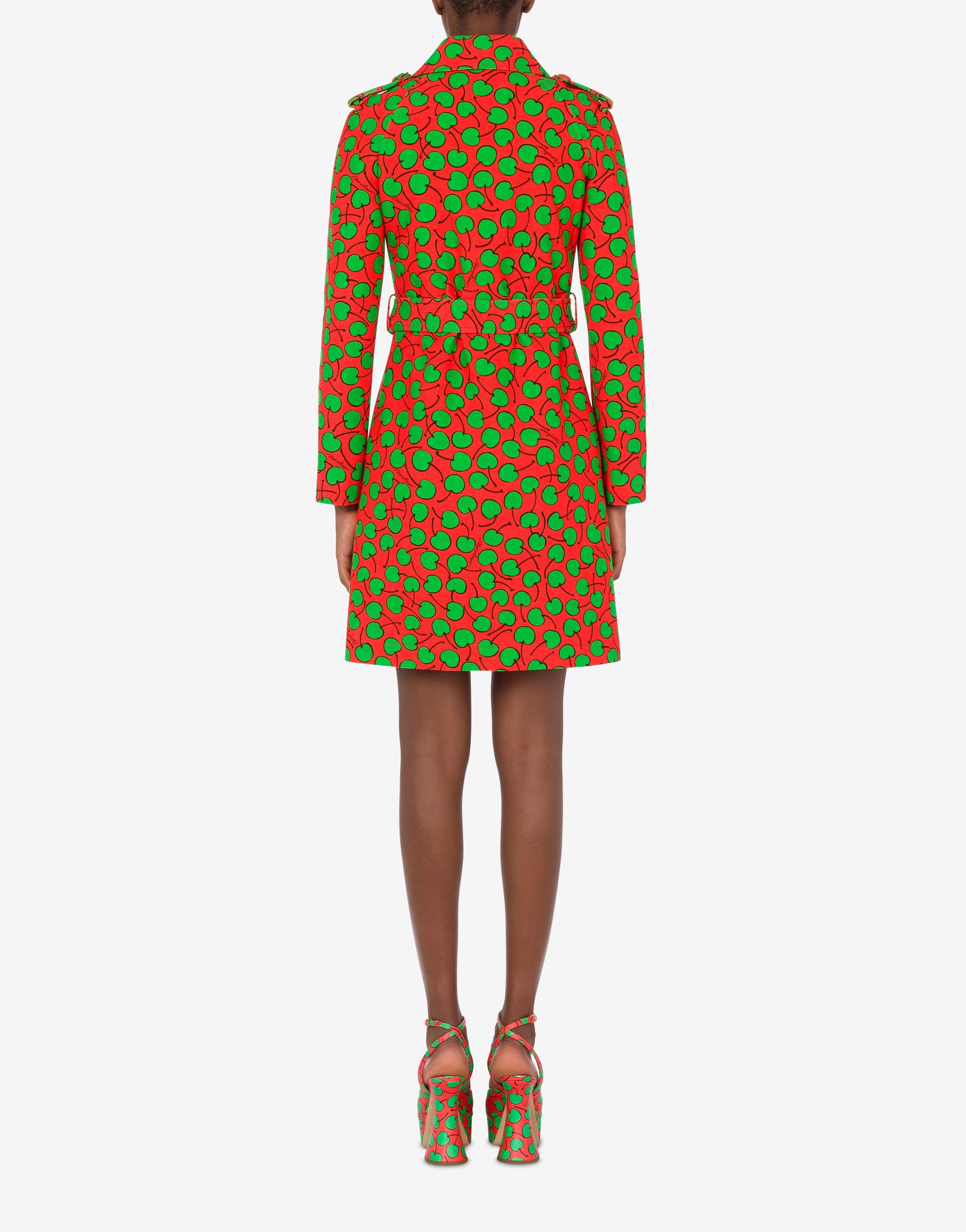 ALL-OVER CHERRY PIQUÉ TRENCH COAT - 3