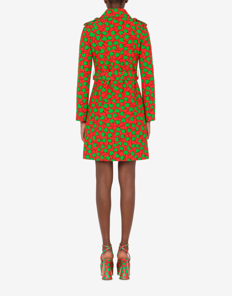 ALL-OVER CHERRY PIQUÉ TRENCH COAT 3