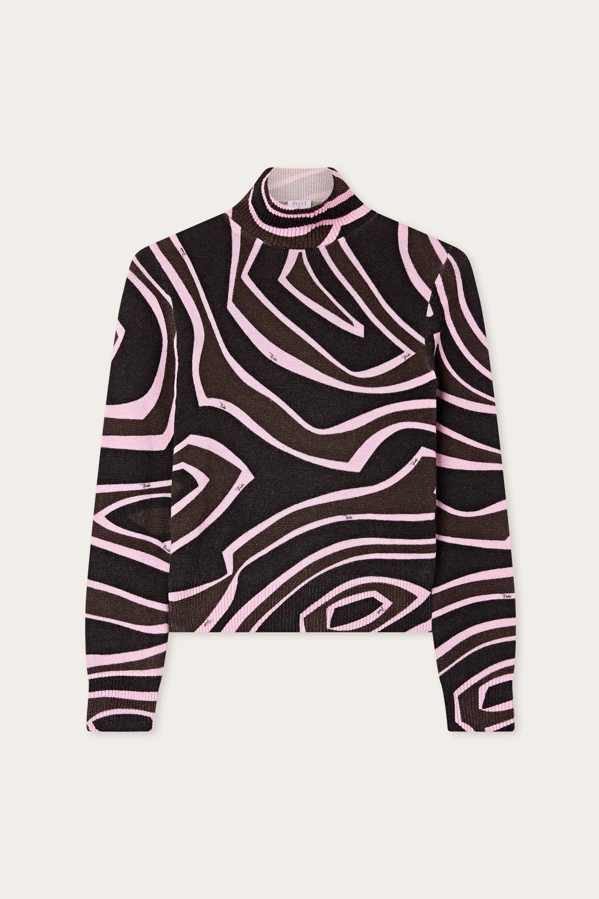 LABIRINTO PRINT HIGH-NECK WOOL SWEATER - 1