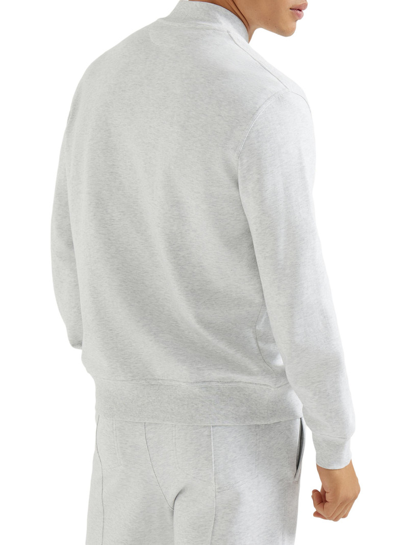 Men's Techno Cotton French Terry Sweatshirt with Zipper - Pearl Grey 3