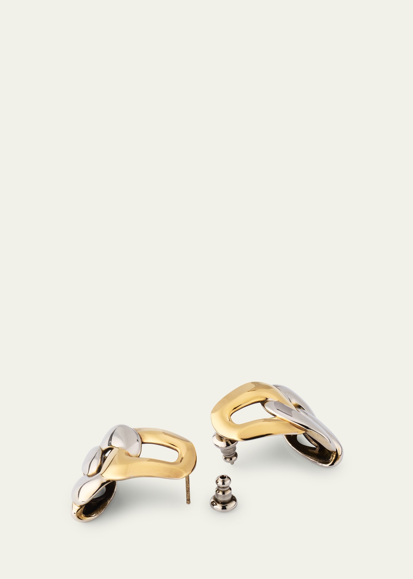 Two-Tone Chain Earrings - 4