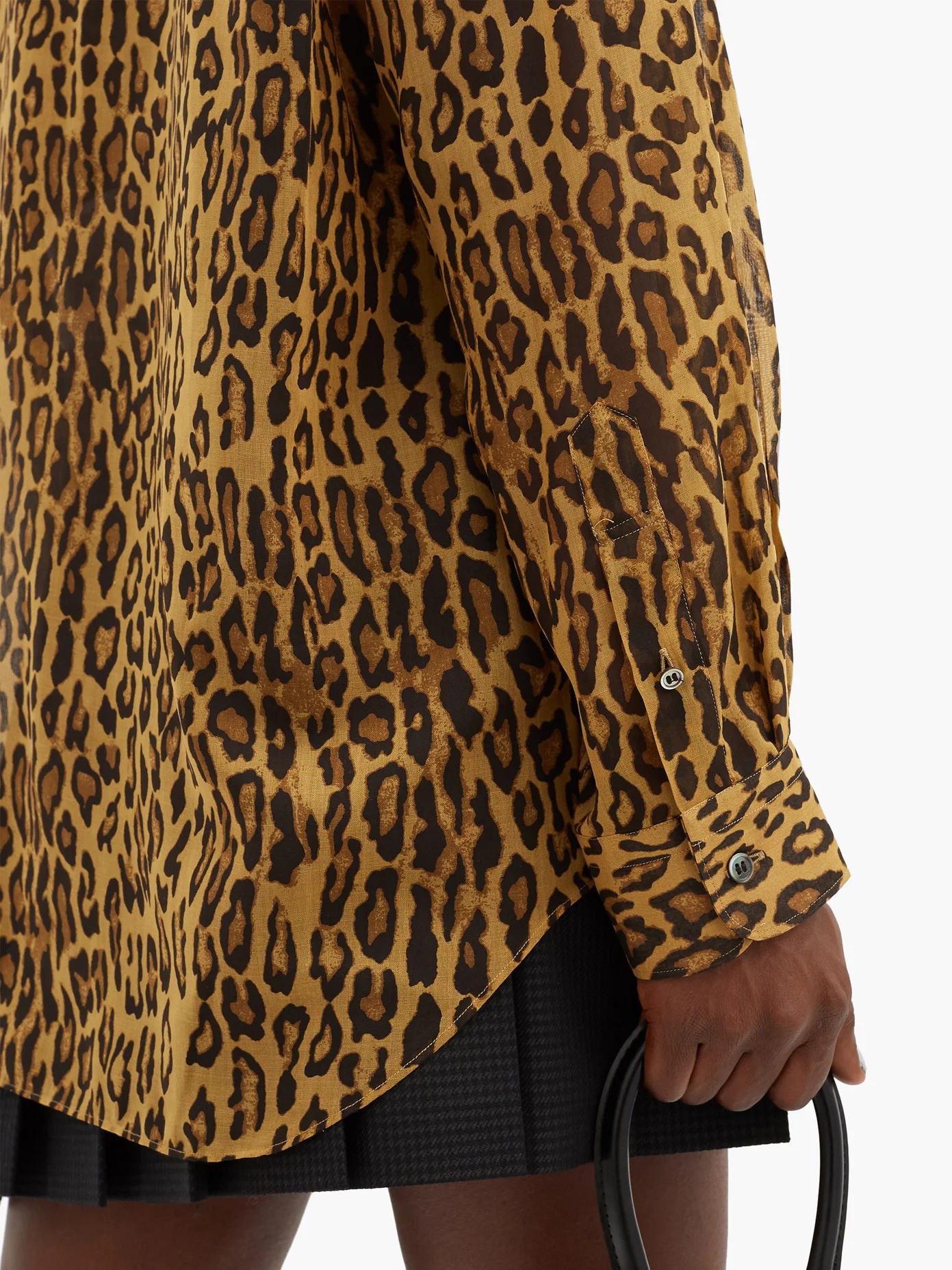 Leopard-print gauze shirt - 3