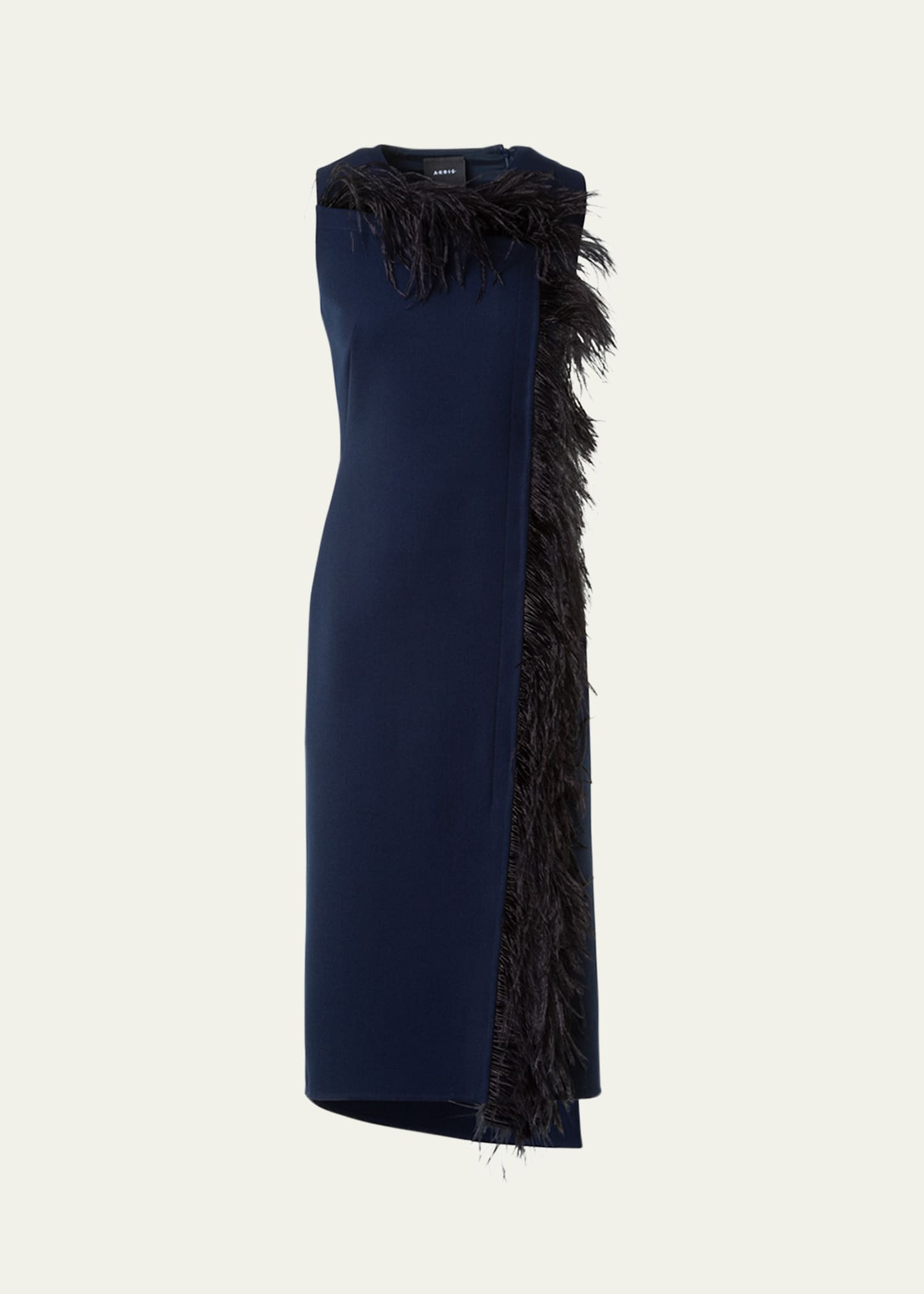Asymmetric Double-Face Wool Midi Dress - 1