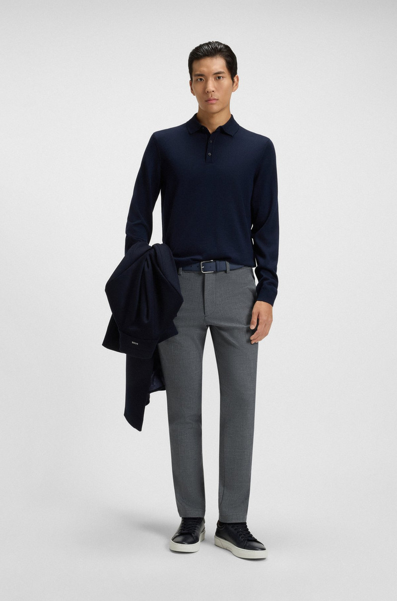 BOSS SLIM-FIT TROUSERS IN STAIN-REPELLENT STRETCH DOBBY outlook