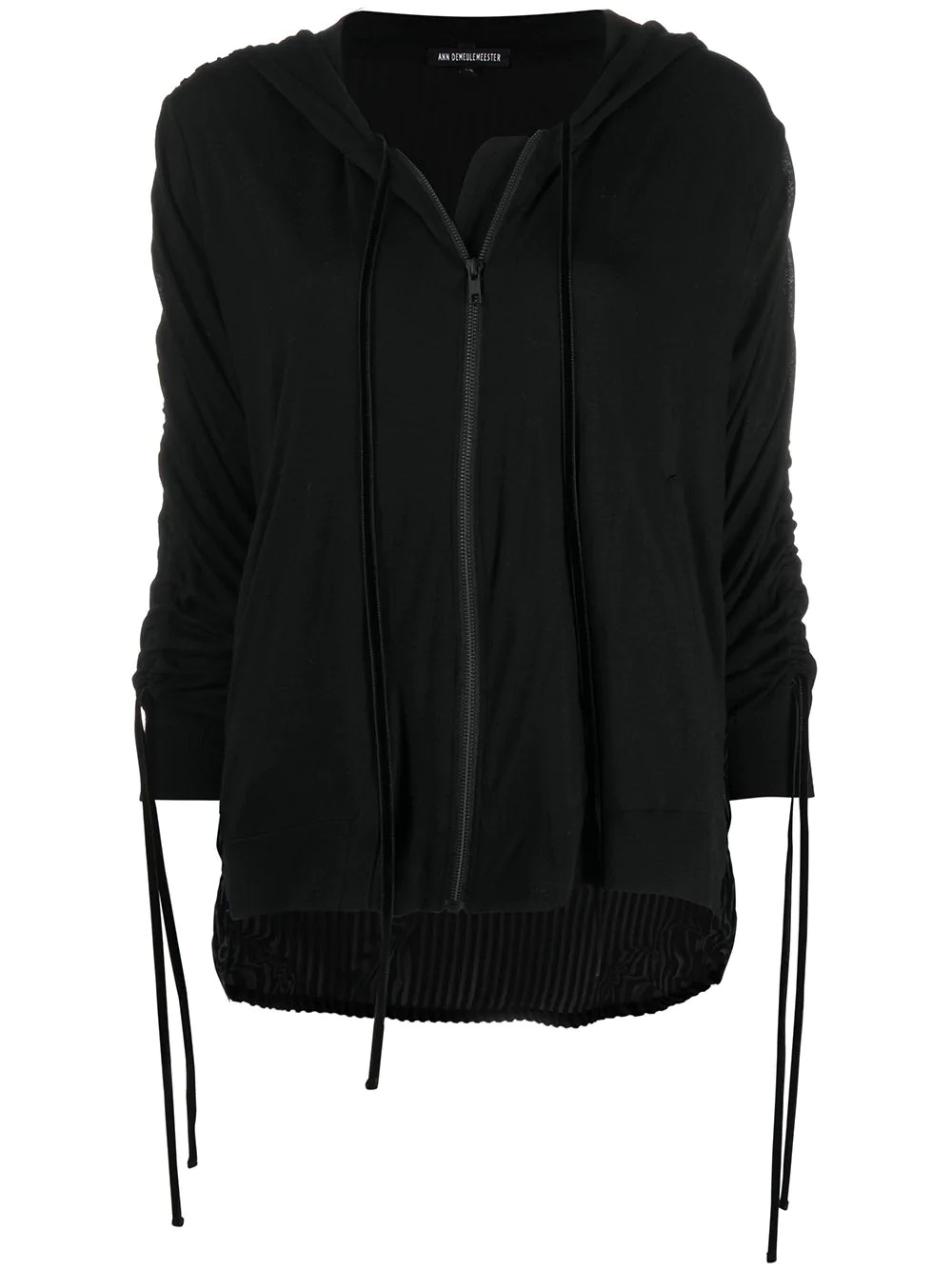 zipped tassel-detail hoodie - 1