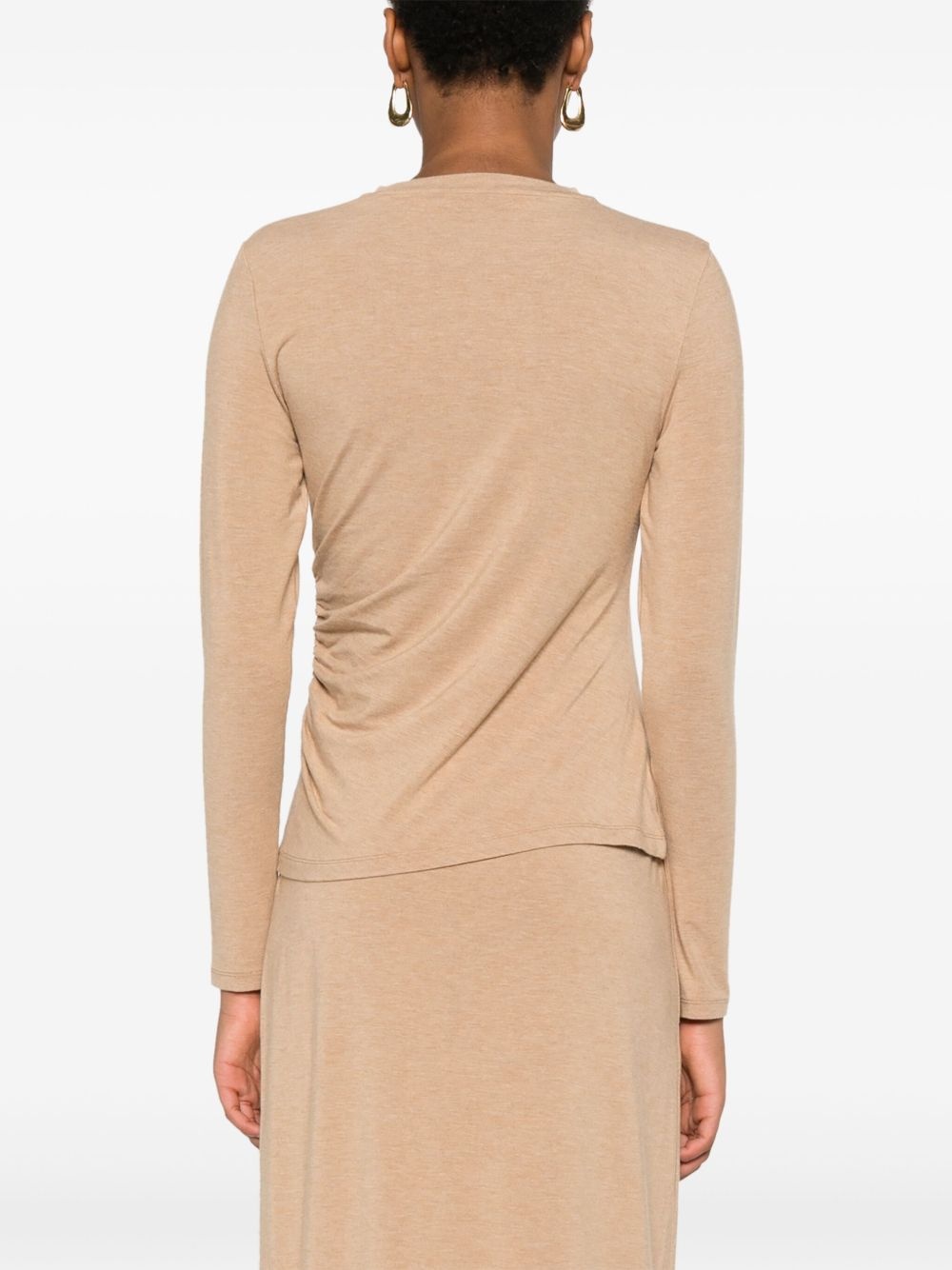 draped crew-neck top - 4