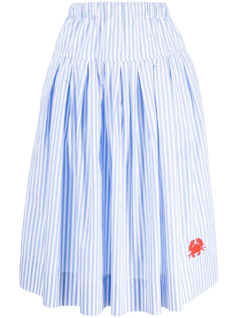 striped cotton midi skirt - 1