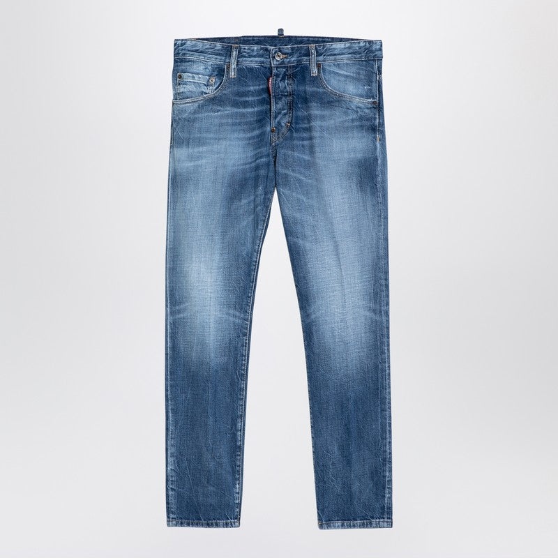 Dsquared2 Navy Blue Washed Denim Jeans Men - 1