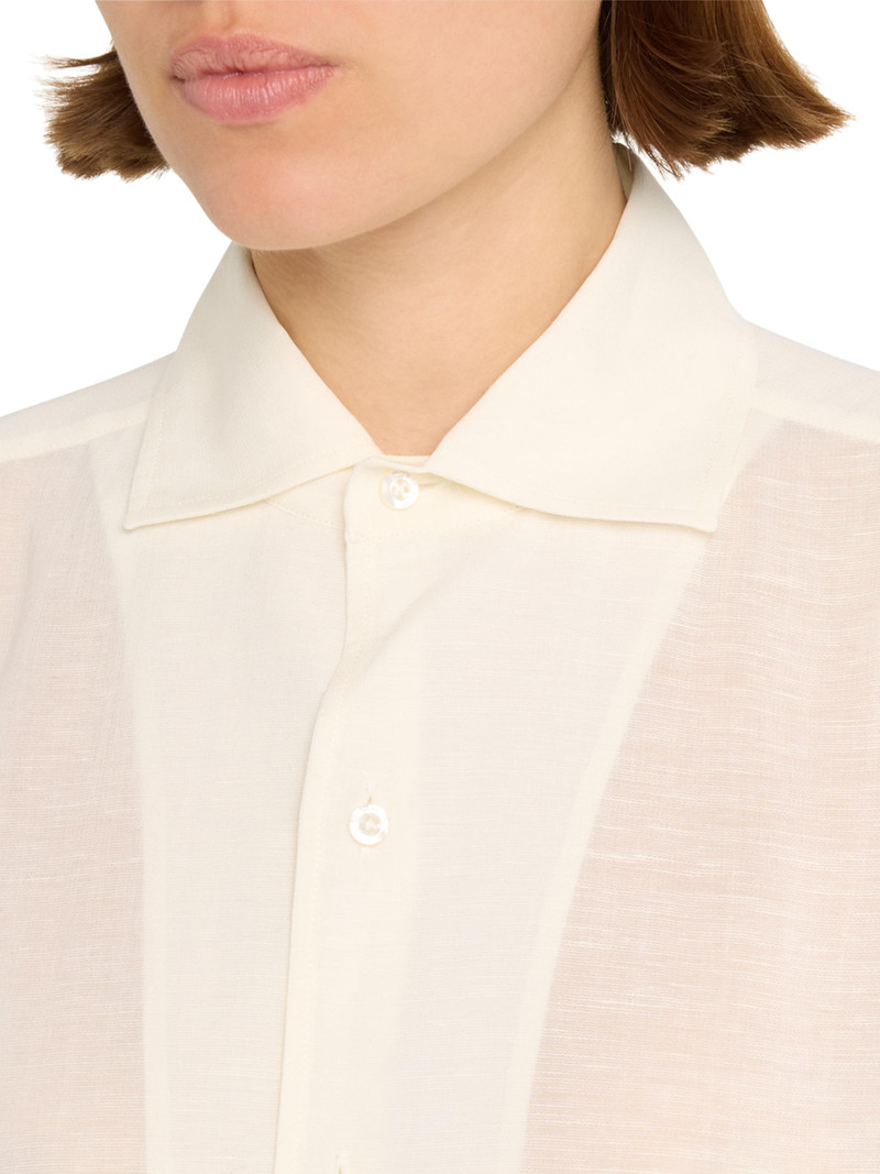 Women's Capri Silk Button-Front Shirt - Lux Cream 5