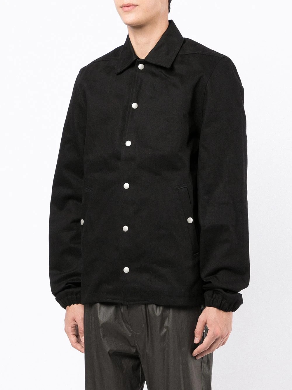 press-stud cotton shirt jacket - 3