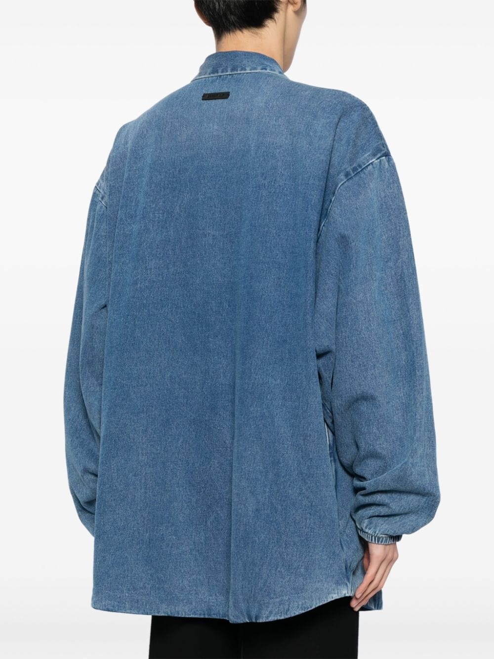 zip-up denim shirt jacket - 4