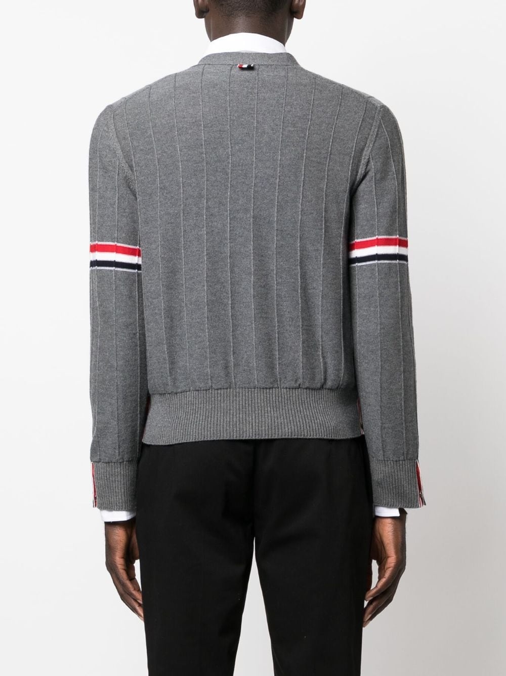 RWB striped V-neck cardigan - 4
