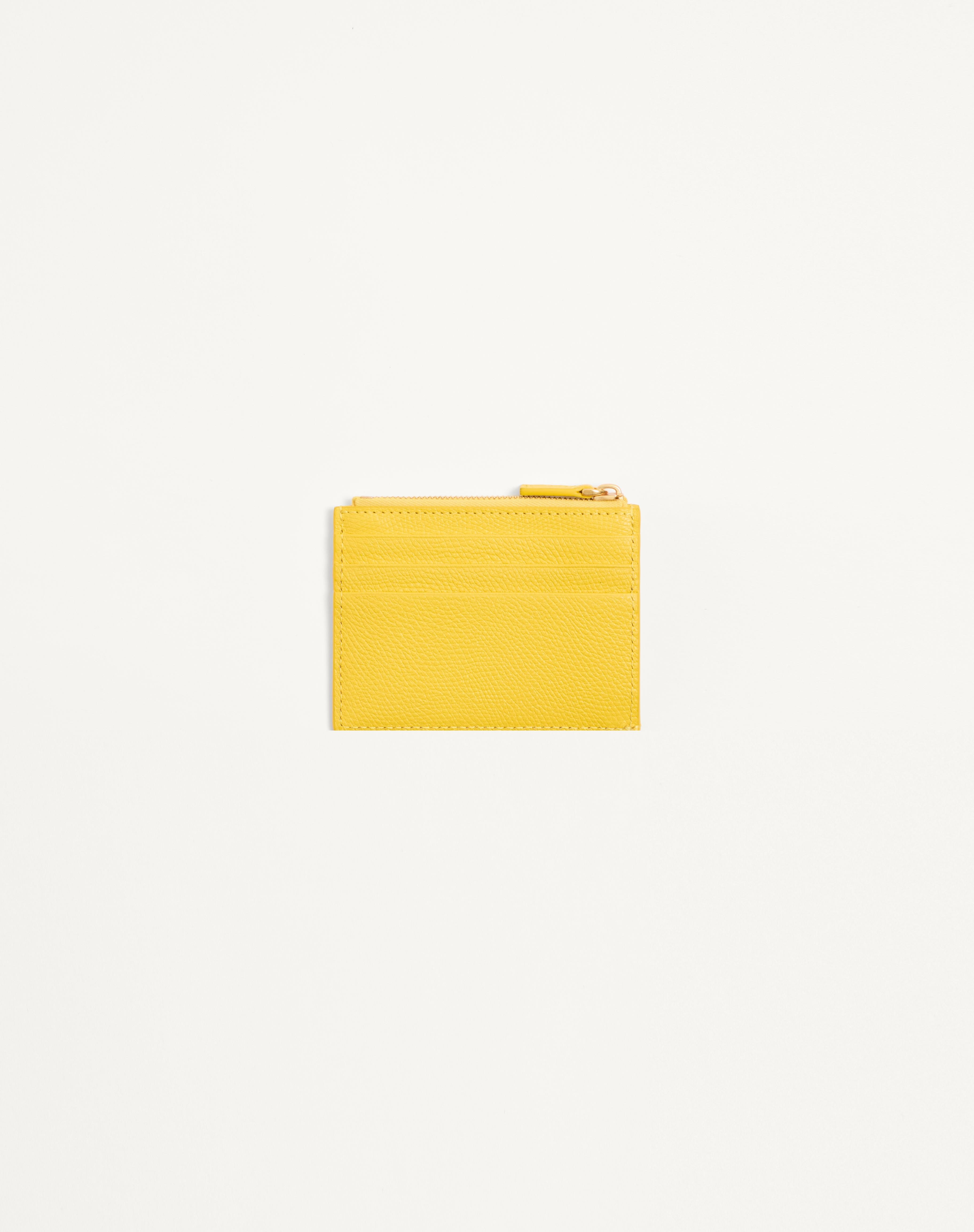 VLOGO SIGNATURE GRAINY CALFSKIN CARD HOLDER - 3